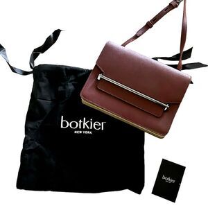 NWOT Botkier Lennox Burgundy and Tan Crossbody with dust bag and card